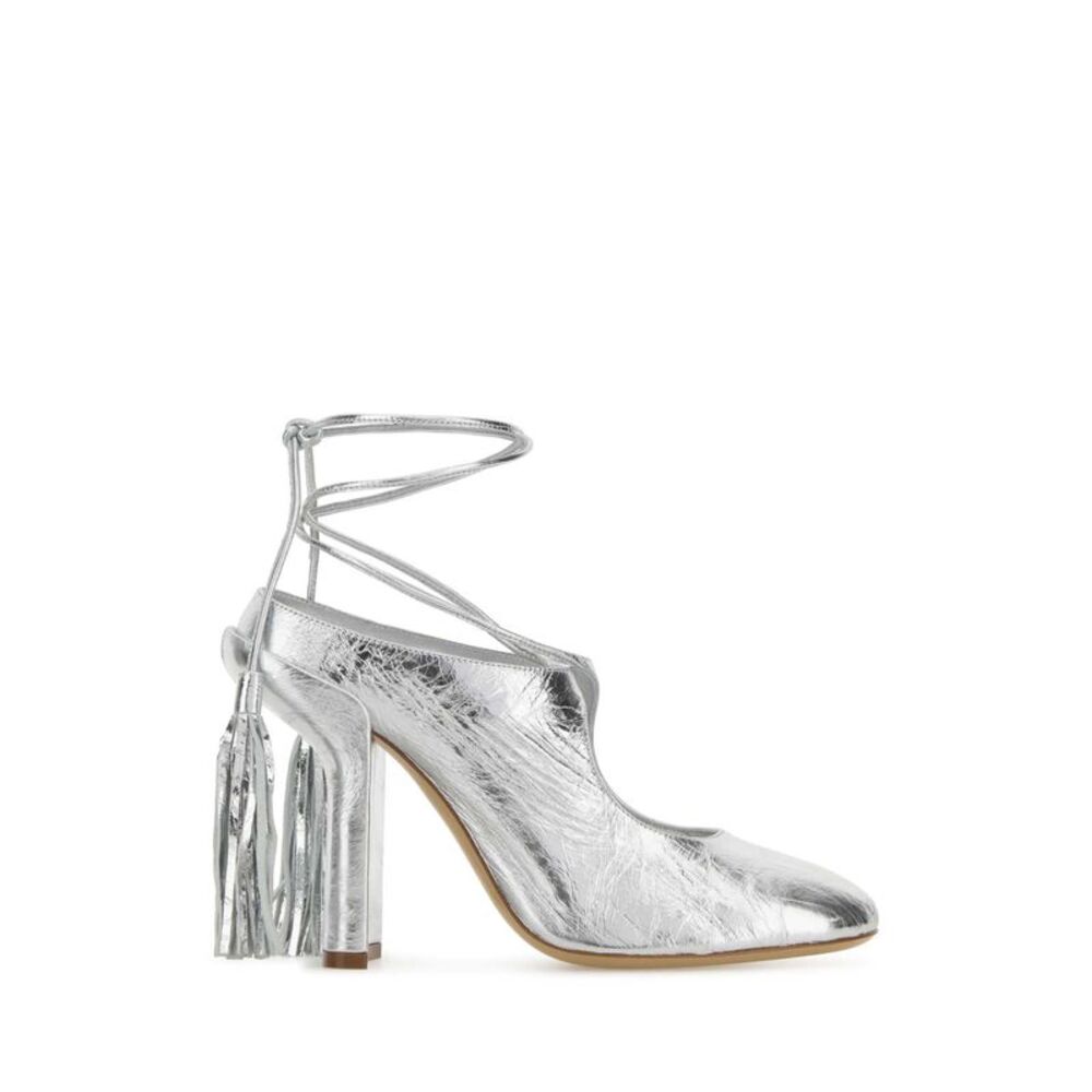 Dries Van Noten Women Silver Leather Mules